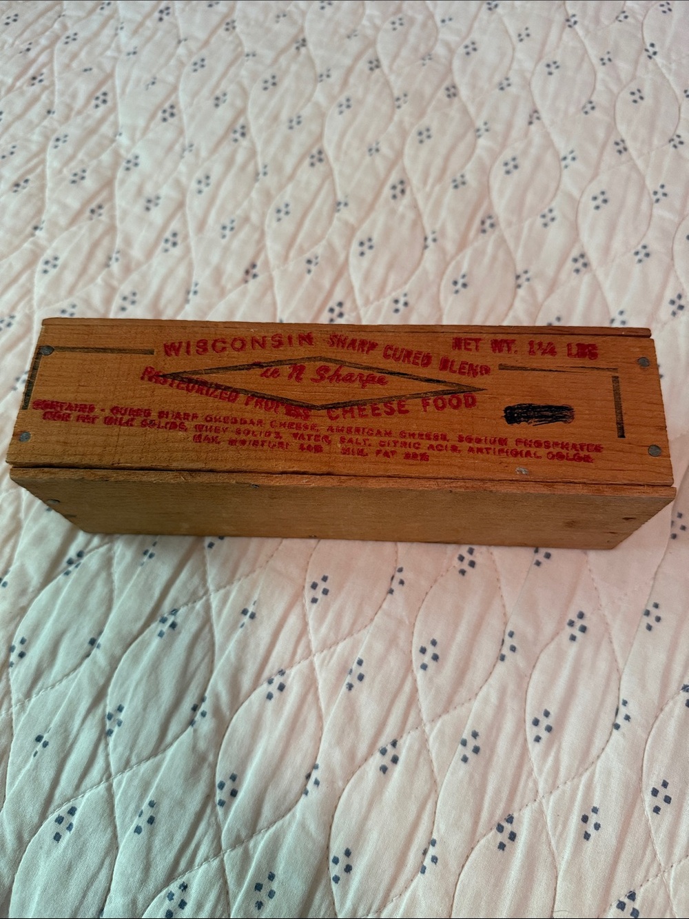 Vintage Wisconsin Cheese Wooden Box Rustic Farmhouse Primitive Decor